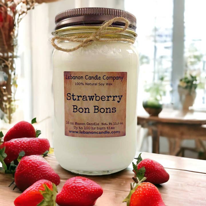 Lebanon Candle Company - Wholesale Jar/Filled Candle - Strawberry Bon Bons Candle1