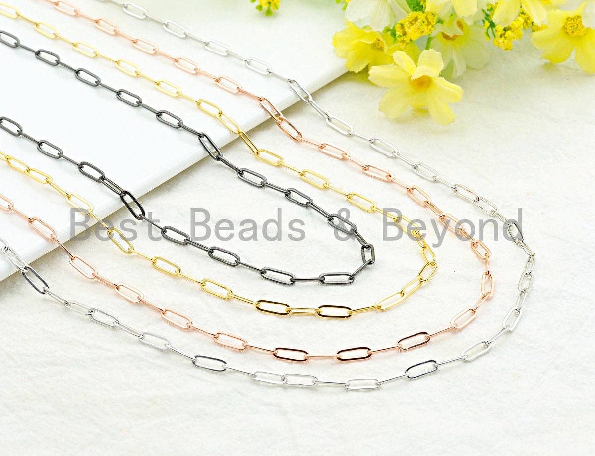 BestBeads&Beyond - Wholesale Link & Chain Necklace - 4x11mm Small Size Paper Clip Chain by Yard,SKU#E5030