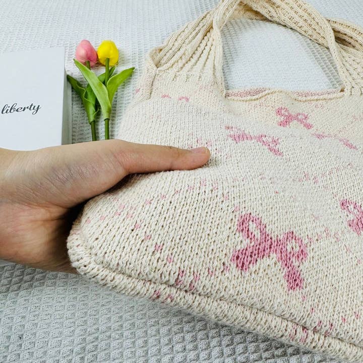 NINEXIS - Wholesale Tote Bag - Women's - CWAB4567_BOW KNIT LARGE CAPACITY TOTE BAG11