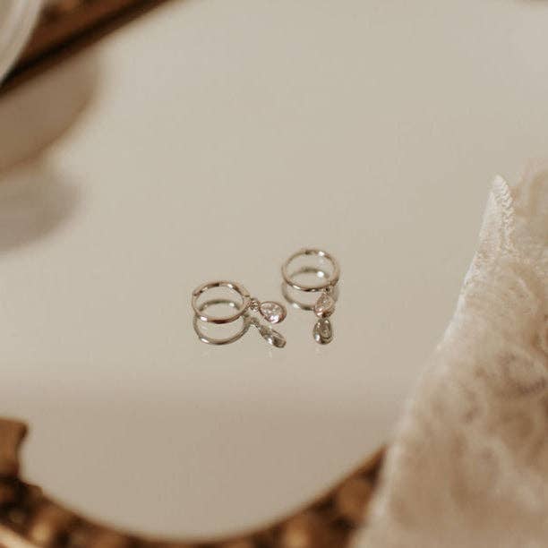 Mauve Jewelry Co. - Wholesale Huggie Earrings - April Raindrop Dangle Hoops2
