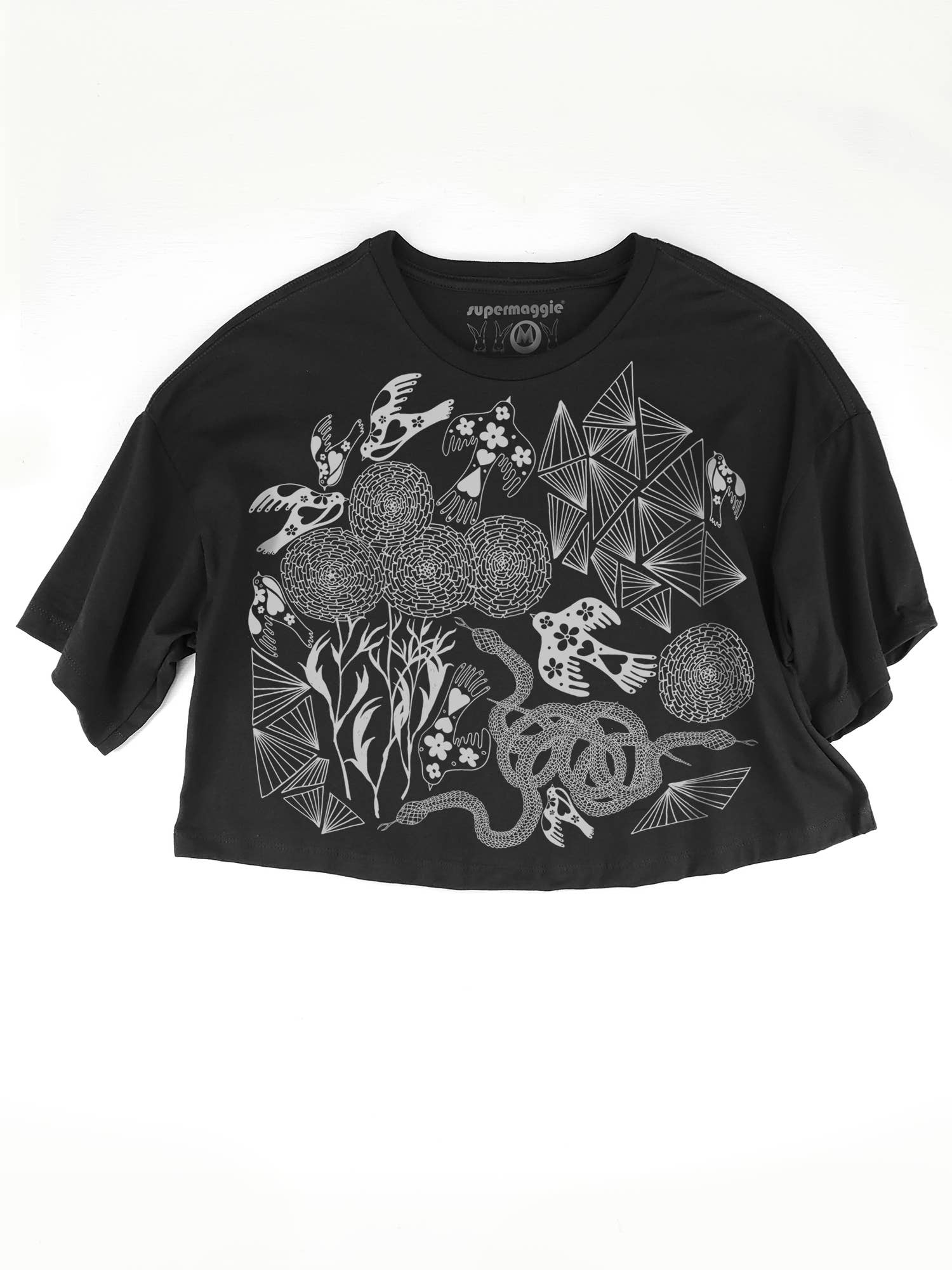 Supermaggie @ Faire - Wholesale T-Shirt (Graphic) - Women's - Secret Garden Clover Crop Tee1