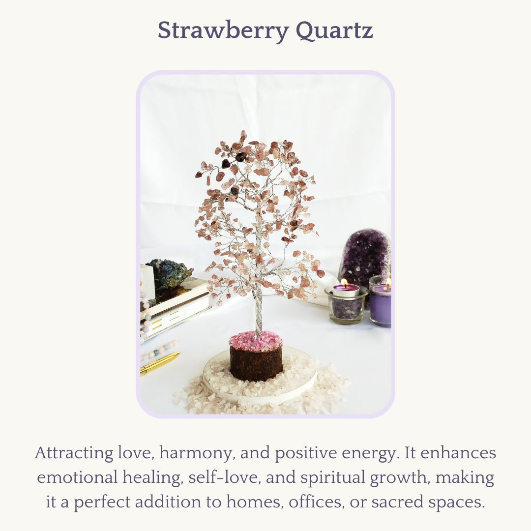 Soothing Crystals - Wholesale Spiritual Stone/Crystal - Gemstone Tree | Strawberry Quartz | Crystal Tree Of Life2