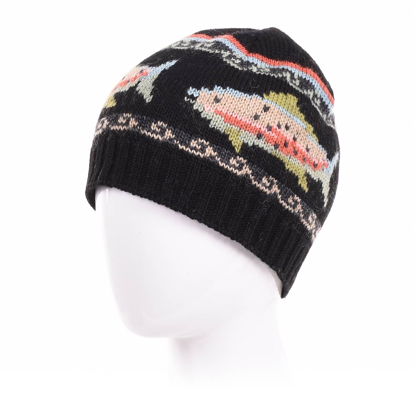 Lost Horizons Knitwear – Ships from USA - Vente Bonnet – homme - Bonnet en laine avec motif de truite2