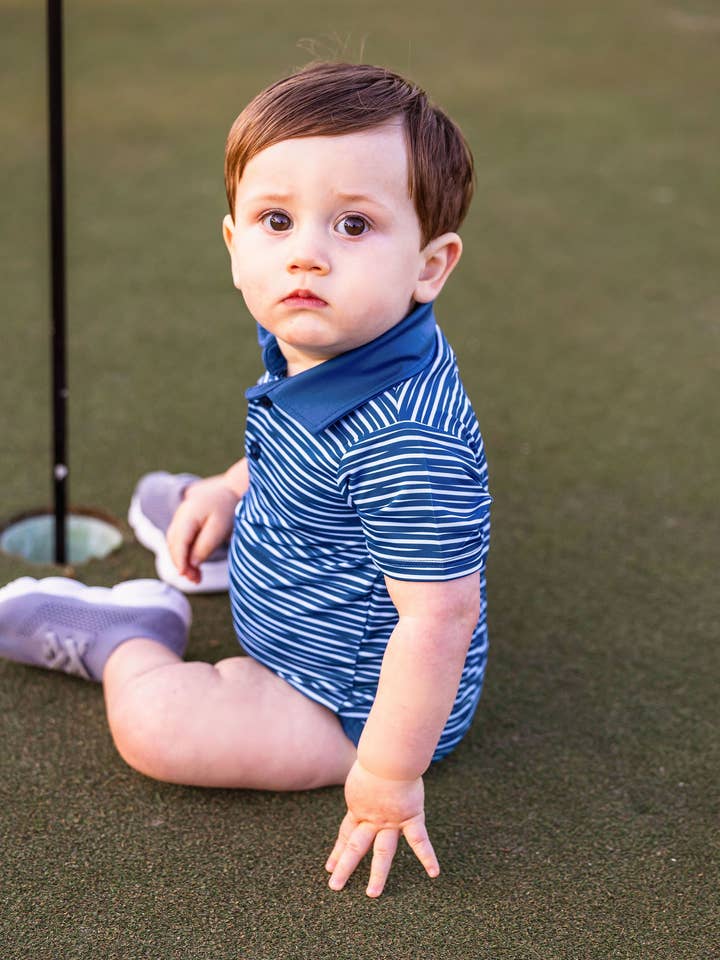 Combinaison Wesley pour garçons nourrissons et tout-petits - Rayures Sonoma Crépuscule pour la vente par Turtles and Tees