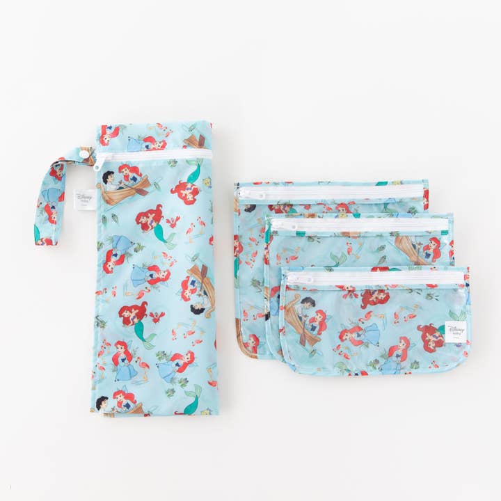 Bumkins - Wholesale Travel Set - Clear Travel Bag 3 Pack: Disney Princess Ariel