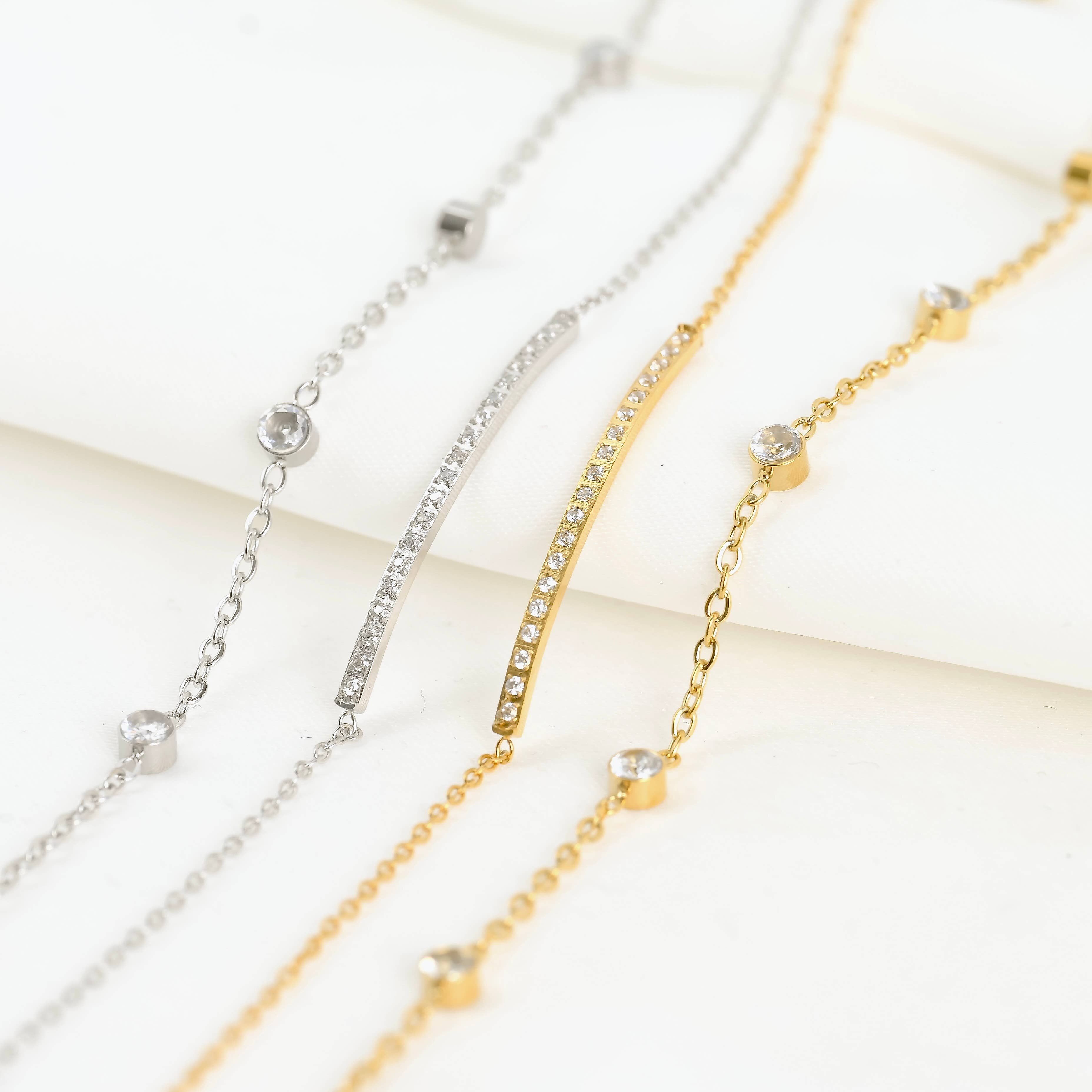 Blueyejewelry – Engroshandel Armbånd med vedhæng – Sølvarmbånd med diamanter - Bezel-armbånd - Kløverarmbånd3