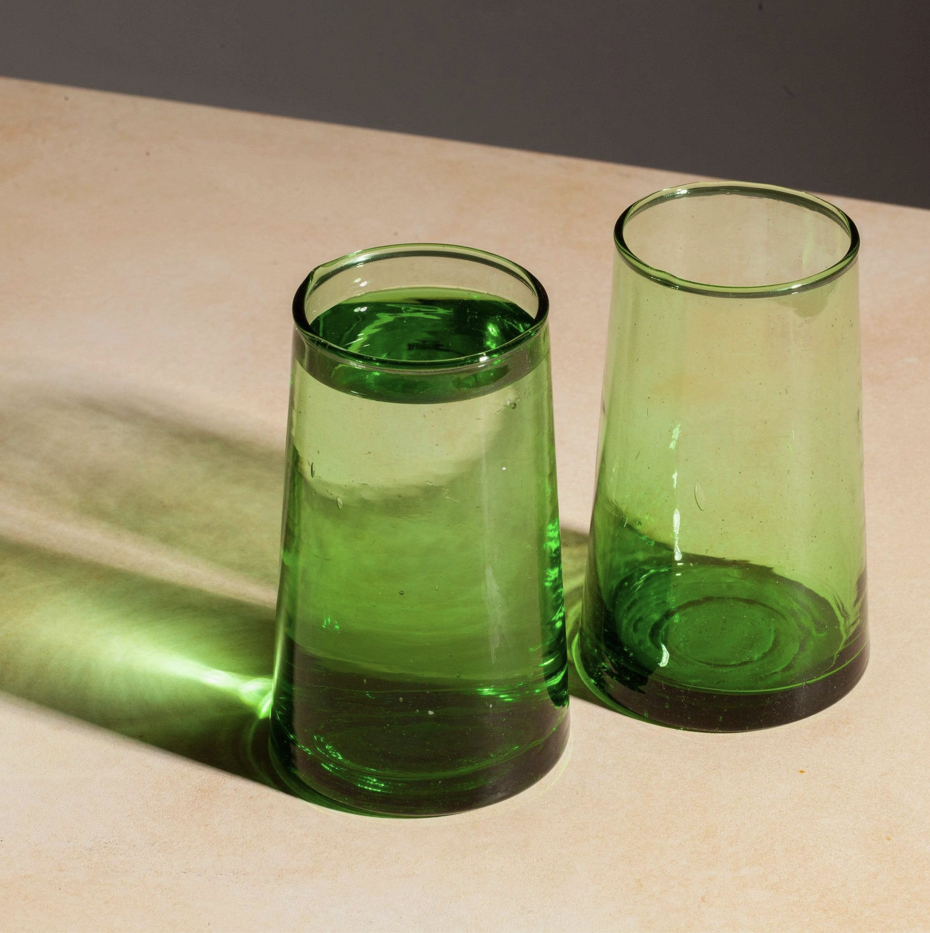 High crafty - Wholesale Drinking Glass/Cup - Hand-Blown Recycled Green Glasses – Traditional Moroccan Tea1