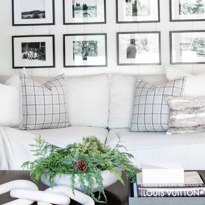 PRESLEY || Gray Plaid Pillow Cover for wholesale by Linen & Ivory