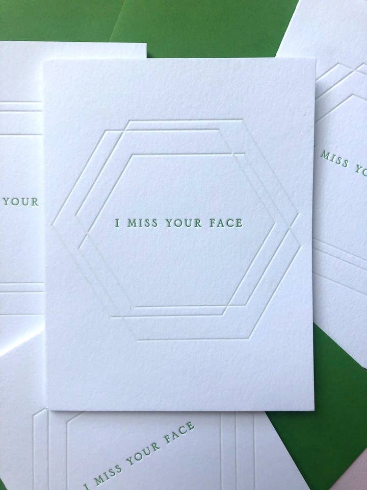 I Miss Your Face for wholesale by jill.cate letterpress