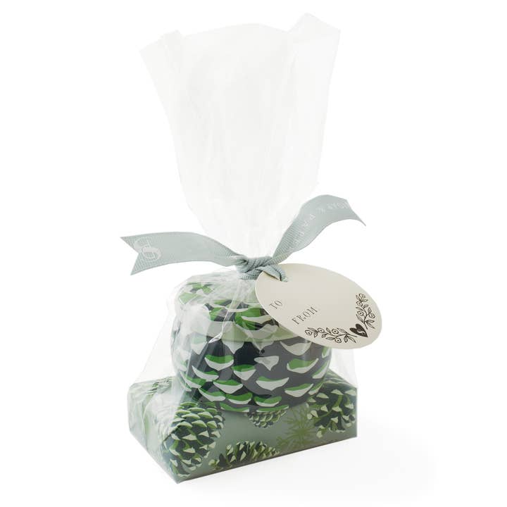 Soap & Paper Factory - Wholesale Gift Bag Set/Pack - Roland Pine Tin Candle & Soap Holiday Gift Set