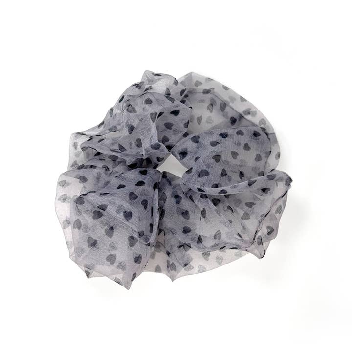 Rainbow Unicorn Birthday Surprise - Wholesale Scrunchie - Women’s - Sheer Little Heart oversized Scrunchie, sold individually2