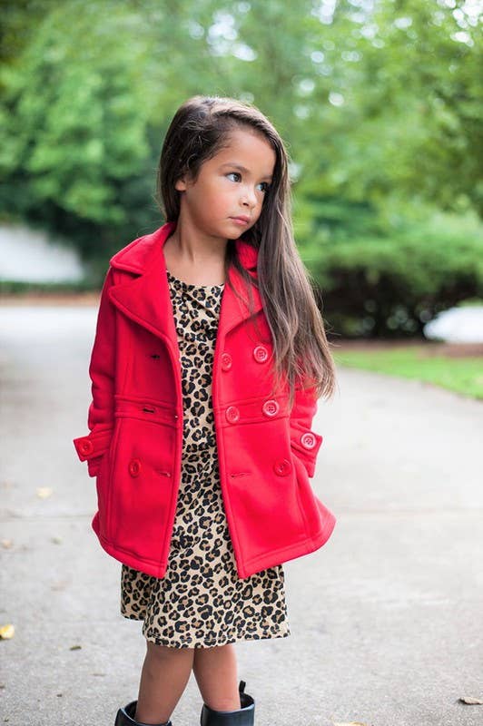 Unik - Vente Manteau – enfant - Manteau en polaire pour filles avec boutons S-XL8