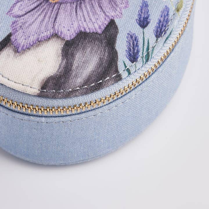 Fable England - Wholesale Jewelry Box/Organizer - US ONLY - Pet Portraits Whippet Blue Oval Jewellery Box3