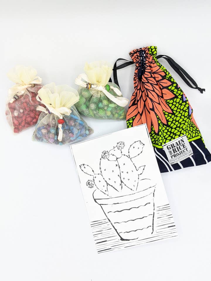 Cactus Mosaic Art Set for wholesale by Grain of Rice Project