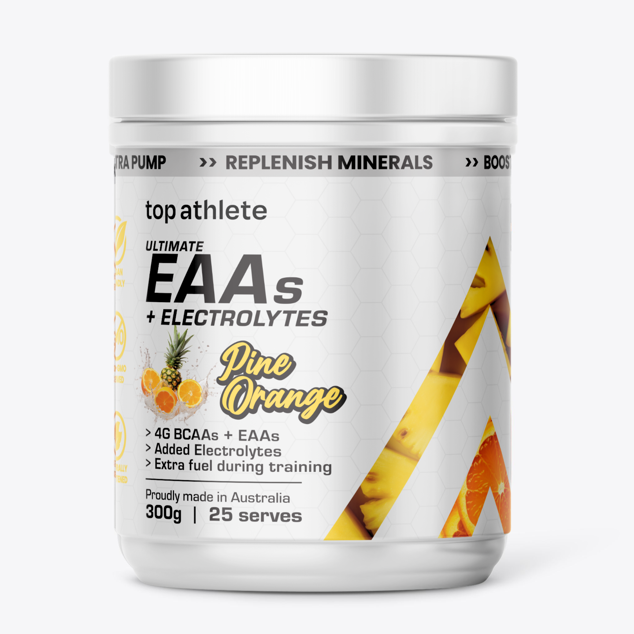 Top Athlete – Engroshandel Kosttilskud og vitaminer – Ultimate EAA+ Elektrolytter - Ananas Appelsin0