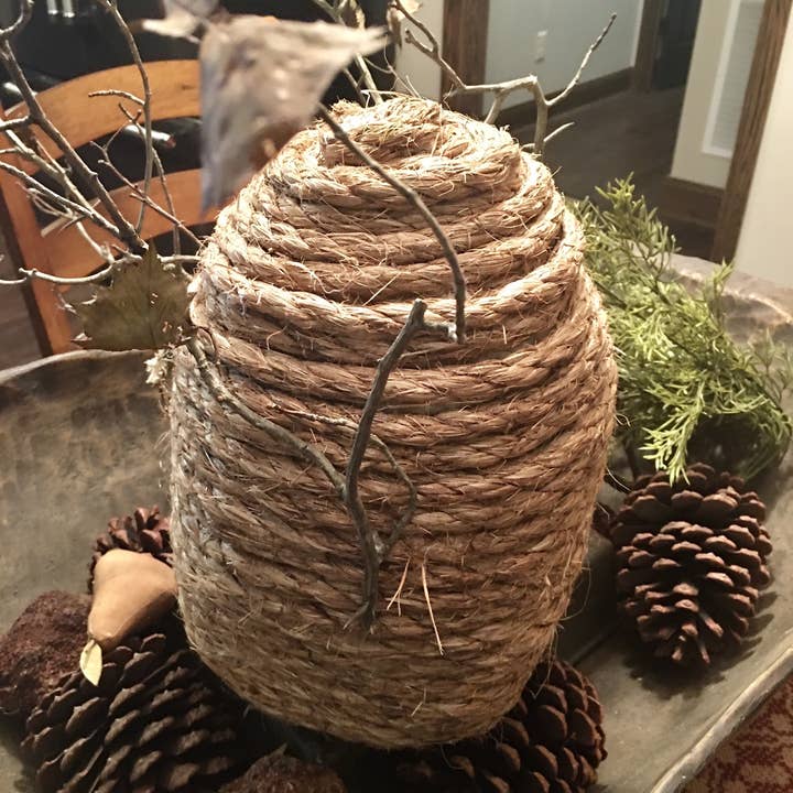 The Cranberry Cornstalk Co. - Wholesale Decorative Tabletop Object - Large Pricket Bee Skep Primitive decor5