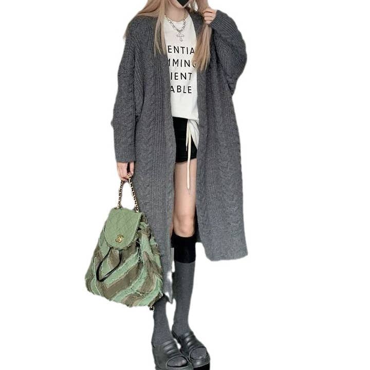 Marayn - Wholesale Cardigan – Women’s - Retro Cozy Knit Cardigan Autumn Winter Warm Loose Sweater1