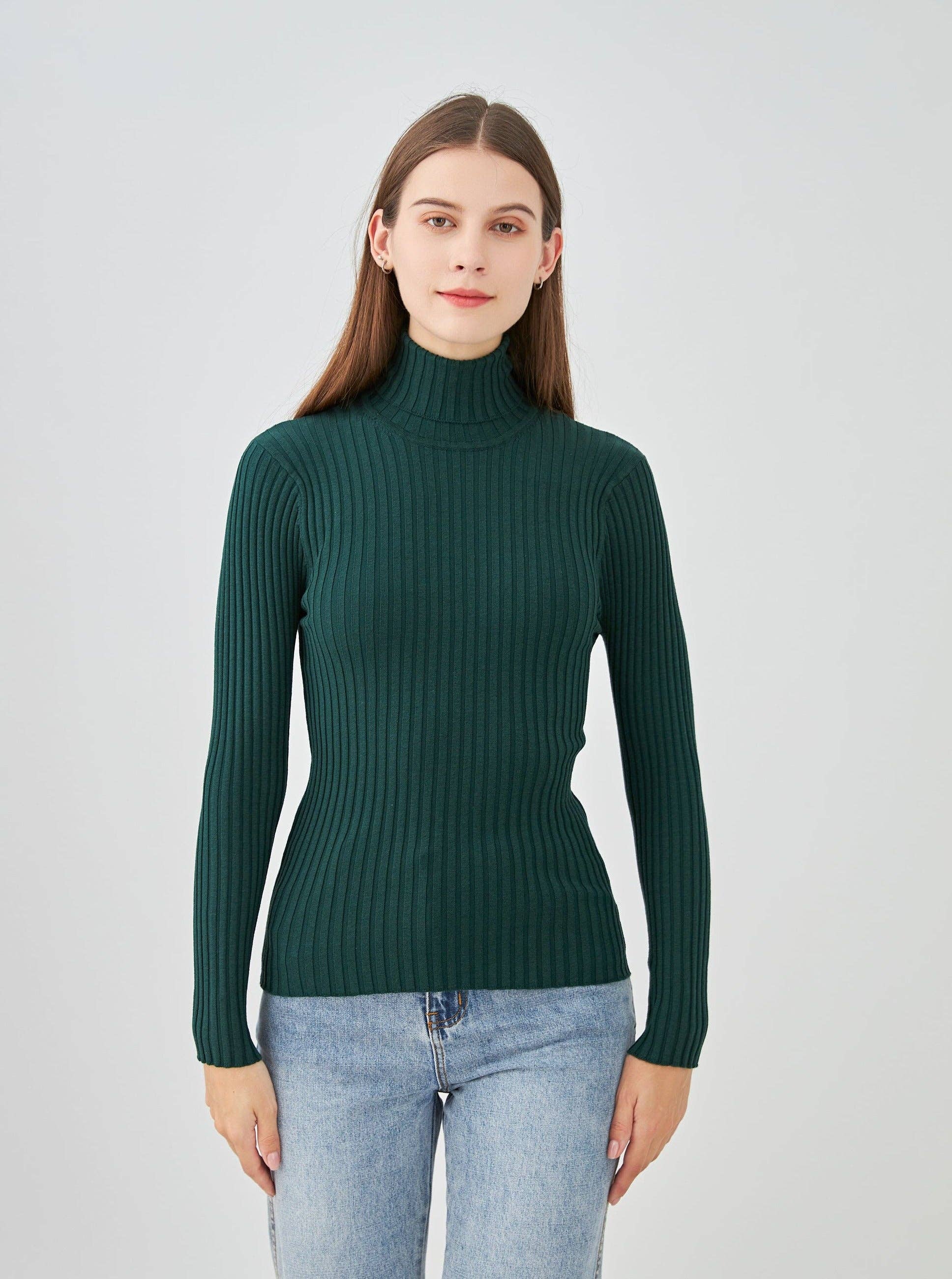 jw.atelier - Vendita all'ingrosso Maglione tricot - Donna - Maglione dolcevita a coste in seta elasticizzata11