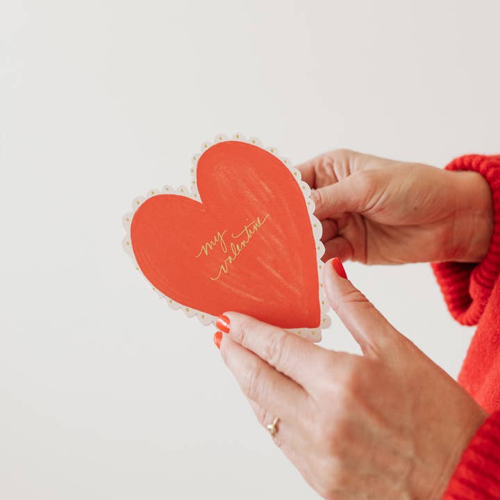 Ramona & Ruth - Wholesale Valentine's Day card - Valentine's Heart Doily Card1