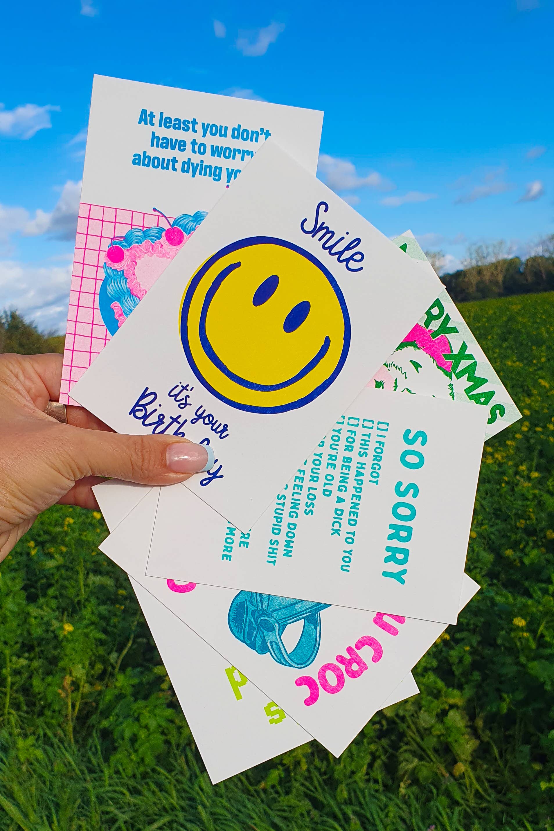 Studio Inktvis - Wholesale Birthday Card - Postcard Smile it's your Birthday witk smiley8