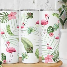Flamingo 20oz Sublimation Tumbler for wholesale by Twisted T Creations