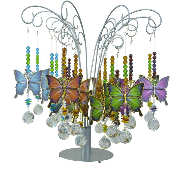 GeoCentral - Wholesale Suncatcher - Assorted Butterfly Suncatchers w/ Display – 24pc