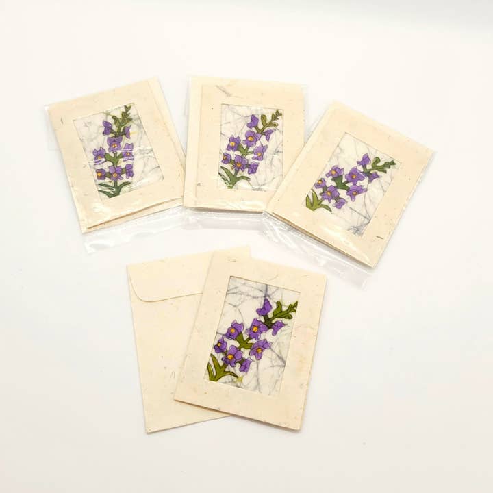 Eclectic Woodchuck - Wholesale Love Card - Batik Snapdragon Mini Card1