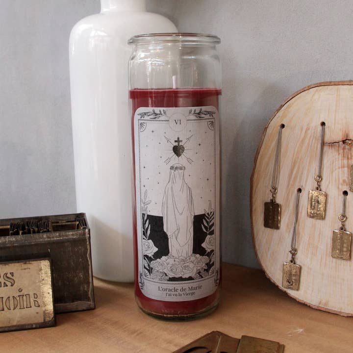 Vela Virgo Tarot Jewel, color rosa frambuesa para venta al por mayor de J'ai vu la Vierge
