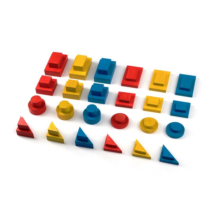 Set da costruzione in legno Logical Blocks 48 dettagli per la vendita all'ingrosso da parte di Komarov Toys