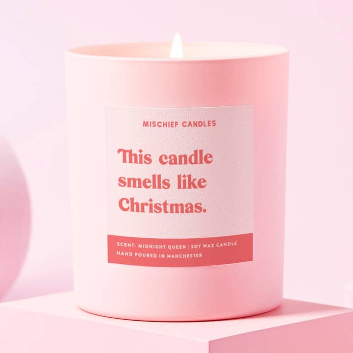 Bougie Parfumée Classique de Fête Cette Bougie Sent Noël pour la vente par Mischief Candles