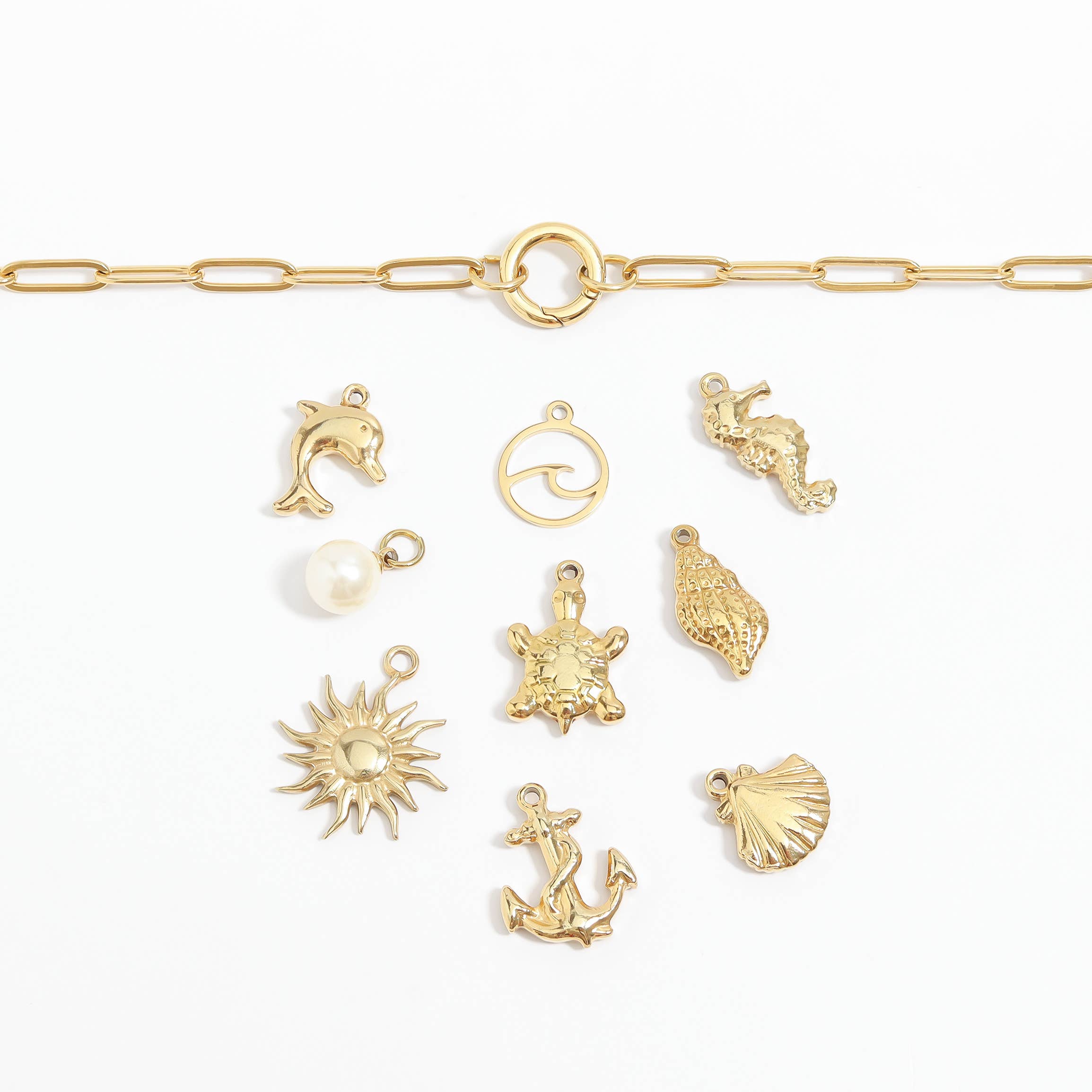 WJW - Wholesale Pendant/Charm Necklace - Stainless Steel Paperclip Carabiner Charm Holder Necklace7