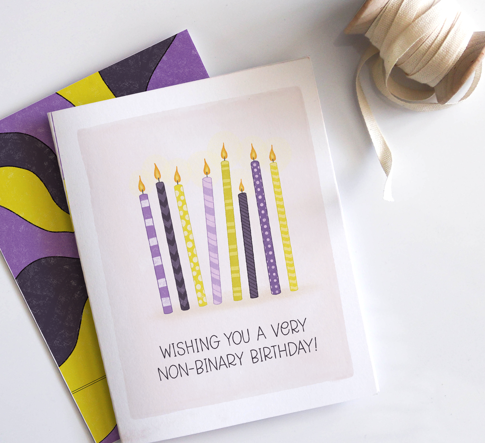 The Noble Paperie – postal de parabéns por atacado – Aniversário Não-Binário | Cartão LGBTQ+ Amigo Bday Queer3