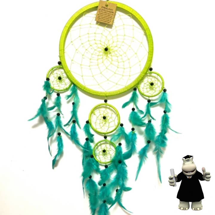 EXTRA GROTE GROENE RONDE DROMENVANGER VAN 22 cm (8,5 INCH) BREED voor wholesale door The Perfect Gift Shop UK Limited