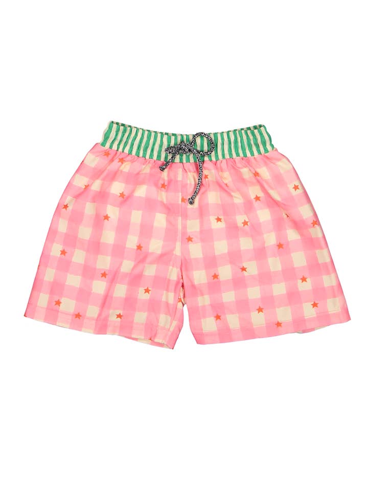 Bañador clásico de estrellas de cuadros vichy para venta al por mayor de Paperboat