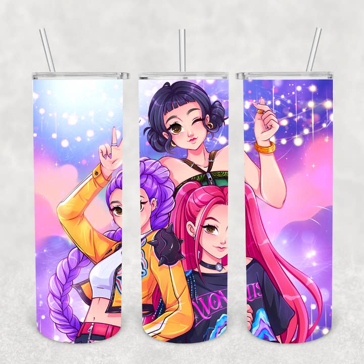 Beautiful Creations by Laney - Venta al por mayor Vaso termo - Vaso Huntrix de dibujos animados1