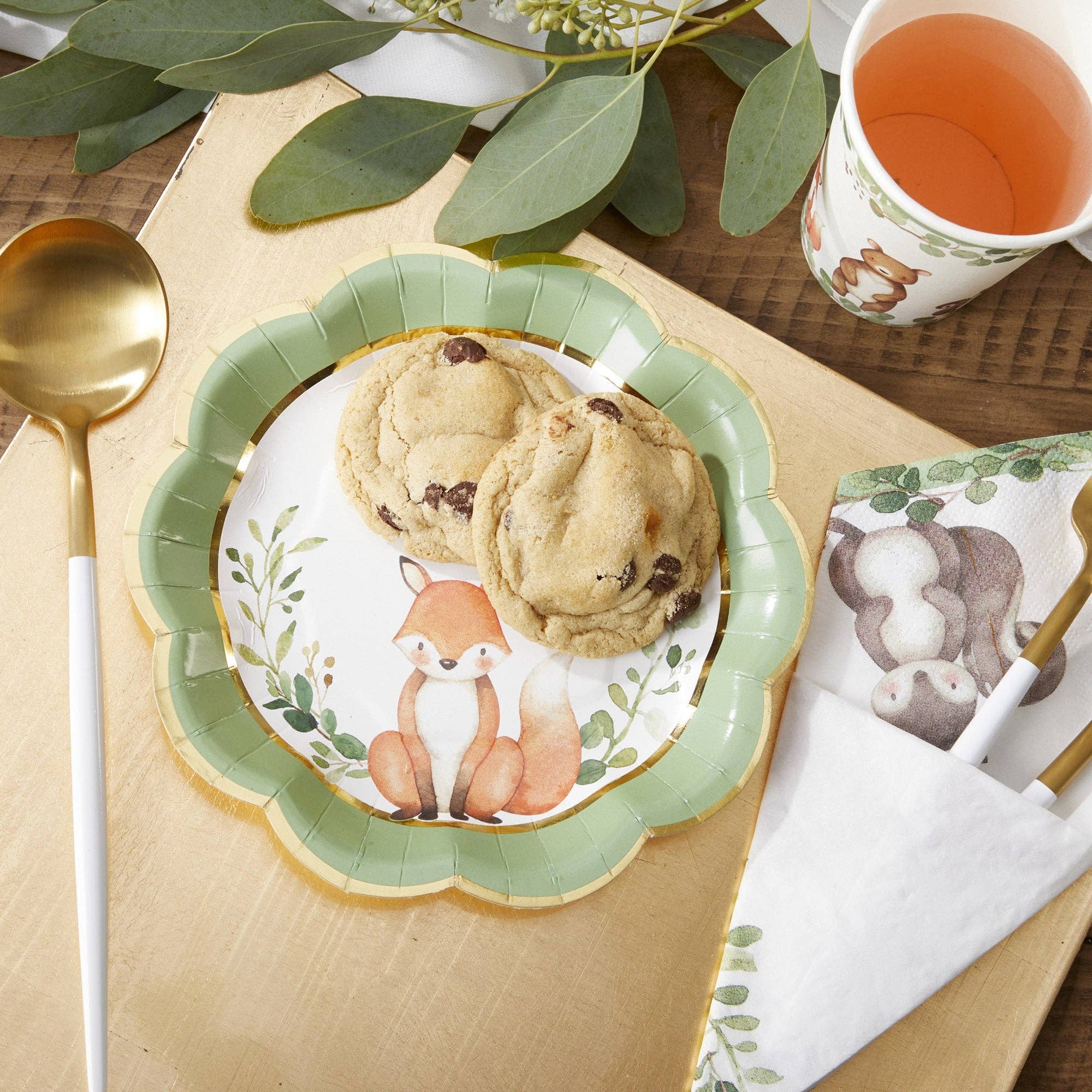 Kate Aspen – wholesale Porslin för engångsbruk – Woodland Baby 78-delars festservis - (16 gäster)2