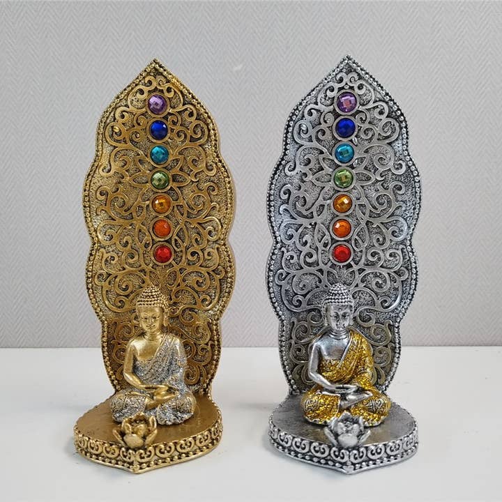 Bouddha en résine P. Incenso 7, 5x7x17cm (2 pièces) pour la vente par Esoterica Arte