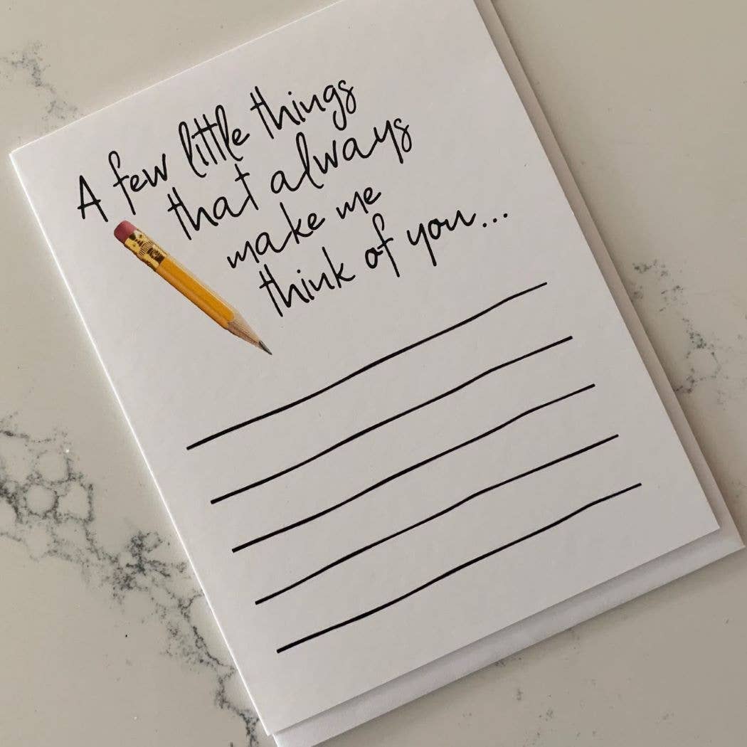 Karen Ritz Cards - Wholesale Everyday Greeting Card - A Few Little Things Thinking of You Notecard1
