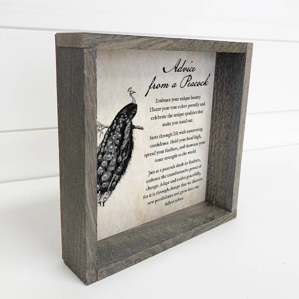 Hangout Home - Wholesale Sign - Advice From a Peacock - Peacock Wall Art1