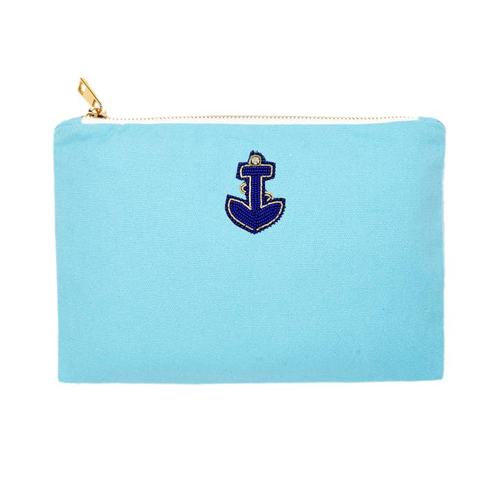 Richmond Travel Pouch with Patch - Aqua for wholesale by Fornash