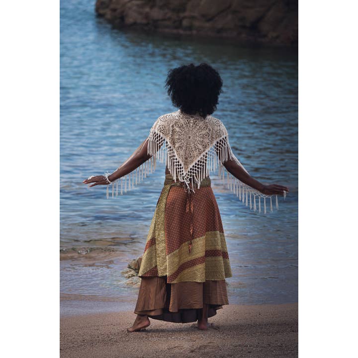 YOSHIZEN - Wholesale Wrap - Women's - 4-in-1 Laser Cut Mandala Fringe Shawl/Skirt/Top9