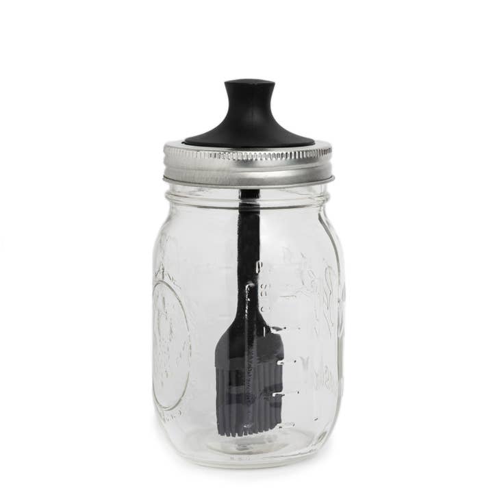 Fox Run Brands - Wholesale Basting Brush - Jarware Silicone Black Basting Brush Lid For Regular Mouth
