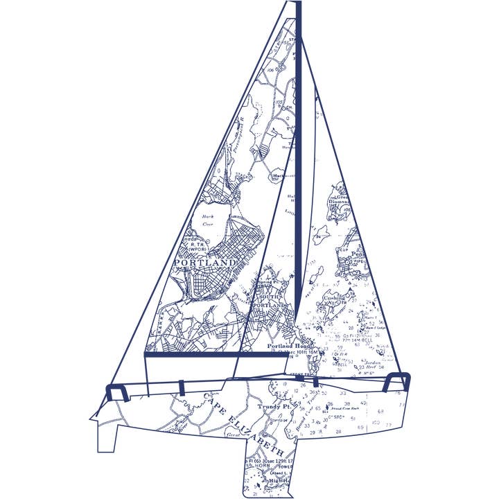 Kissen Nautical/ Portland Yacht I Weiß für den Großhandel von Ox Bow Decor
