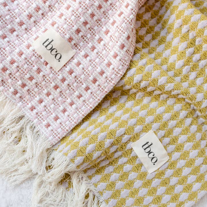 TBCo - Wholesale Throw Blanket - Cotton Throw in Olive Argyle