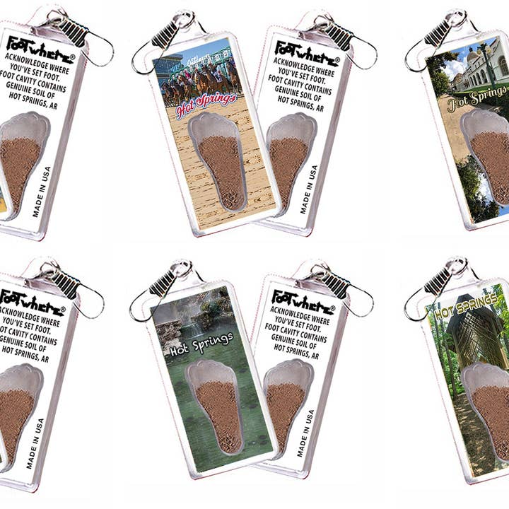 Tirador de cremallera de recuerdo FootWhere® de Hot Springs. 72 piezas/6 estilos surtidos. para venta al por mayor de FootWhere- USA Group, Inc.