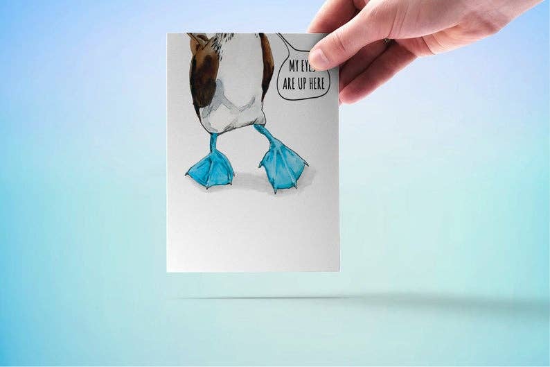 Liyana Studio - Wholesale Everyday Greeting Card - Blue footed Boobie - Funny Just Because Card2