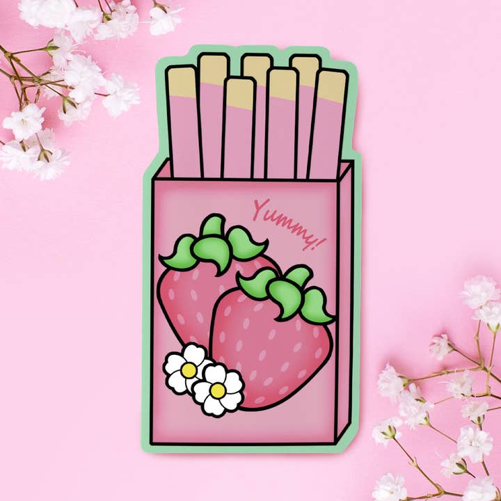 Kawaii Strawberry Cookies Food Sticker Cute Grunge Harajuku for wholesale by Atomic Lace