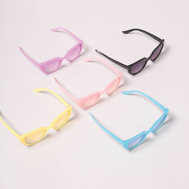 ASSORTED COLORS Kid's Colorful Cat Eye Fashion Sunglasses for wholesale on Faire