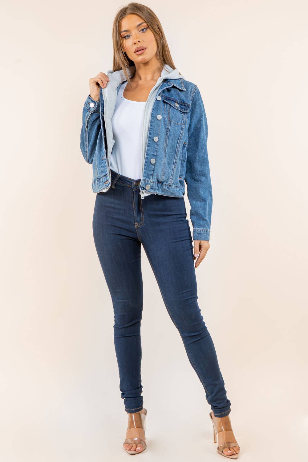 Veracci - Wholesale Denim Jacket - Women's - SWEATSHIRT HOODED DENIM JACKET6