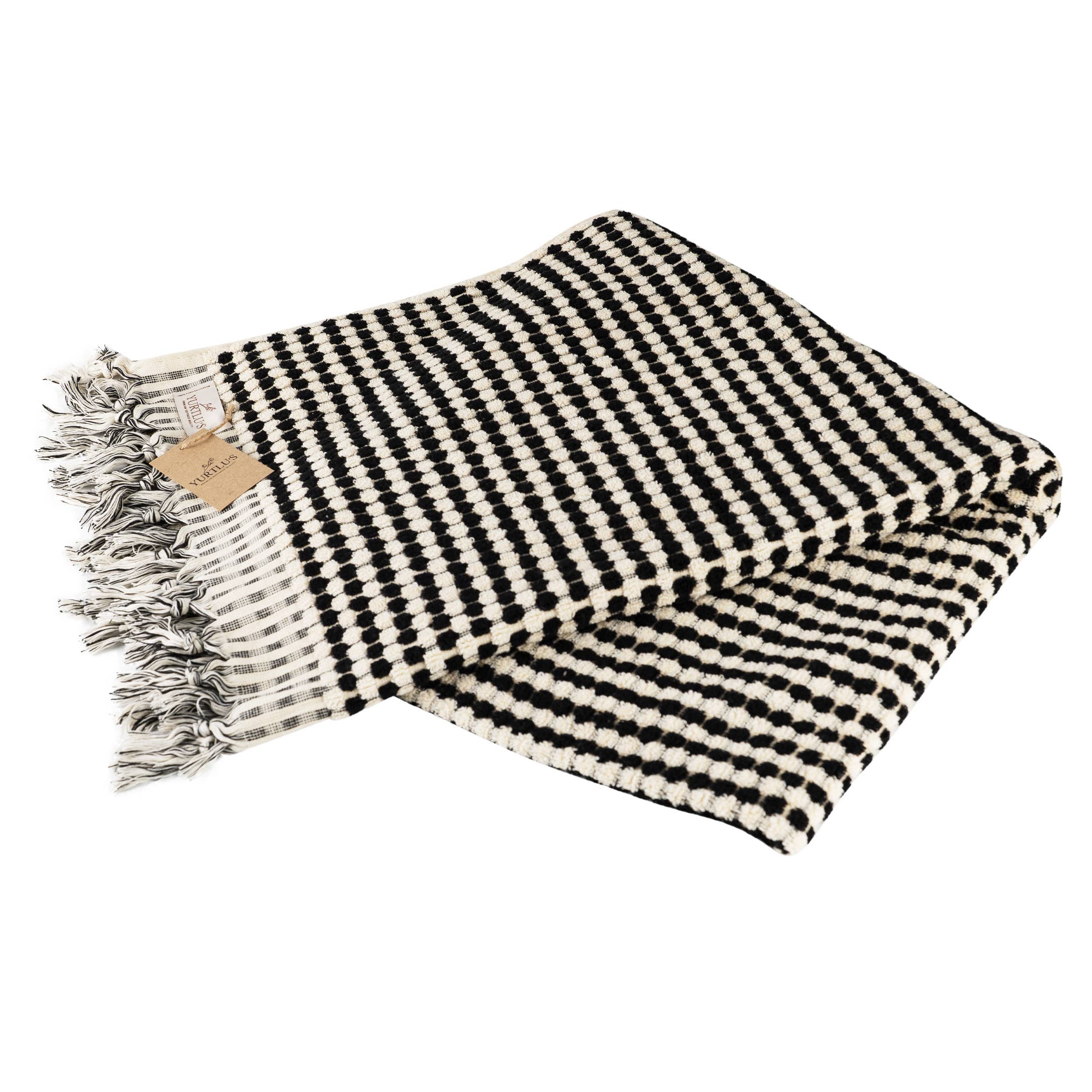 YURTLUS - Vente Serviettes de bain - Serviette de bain 90 x 180 cm, serviette de plage, épaisse et douce, coton bio, Bathroom Bubble - noire1